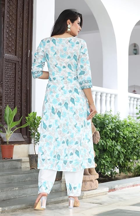Embroidered Kurta with Palazzo and Dupatta