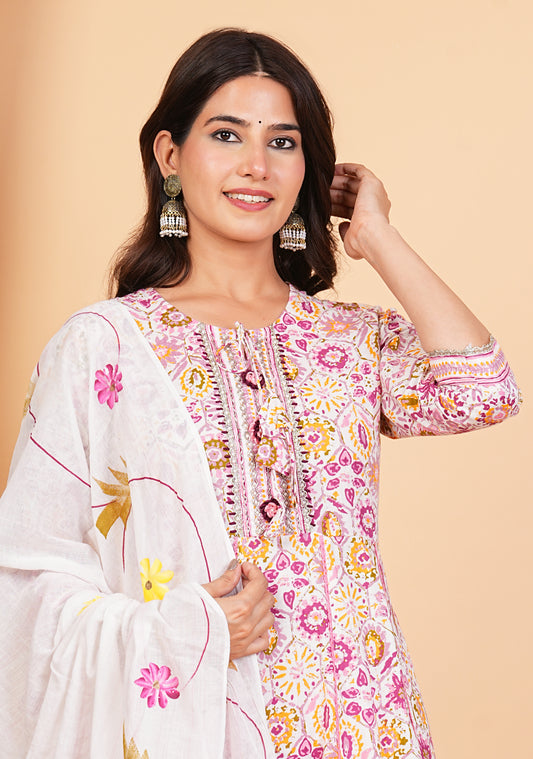 Anarkali Kurta and Pant Set with Dupatta