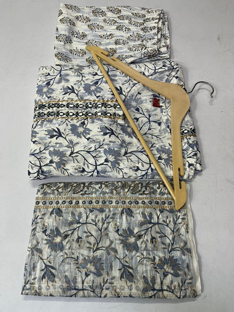 Women Pure Cotton Kurta Pant Dupatta Set